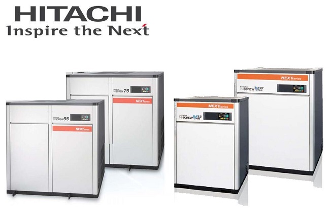 Máy nén khí trục vít cũ Hitachi Vạn Lợi